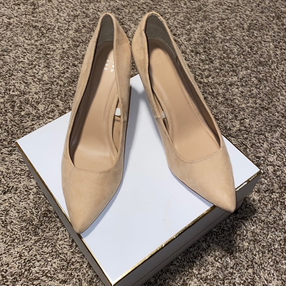 A New Day, suade nude heels, size 9.5, Great condition!